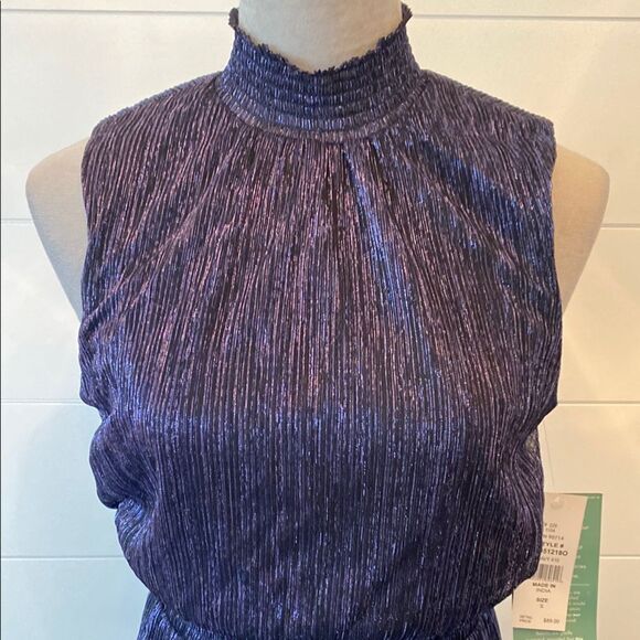 Sam & Jess Elegant shimmering Navy Sleeveless Dress - Picture 2 of 10